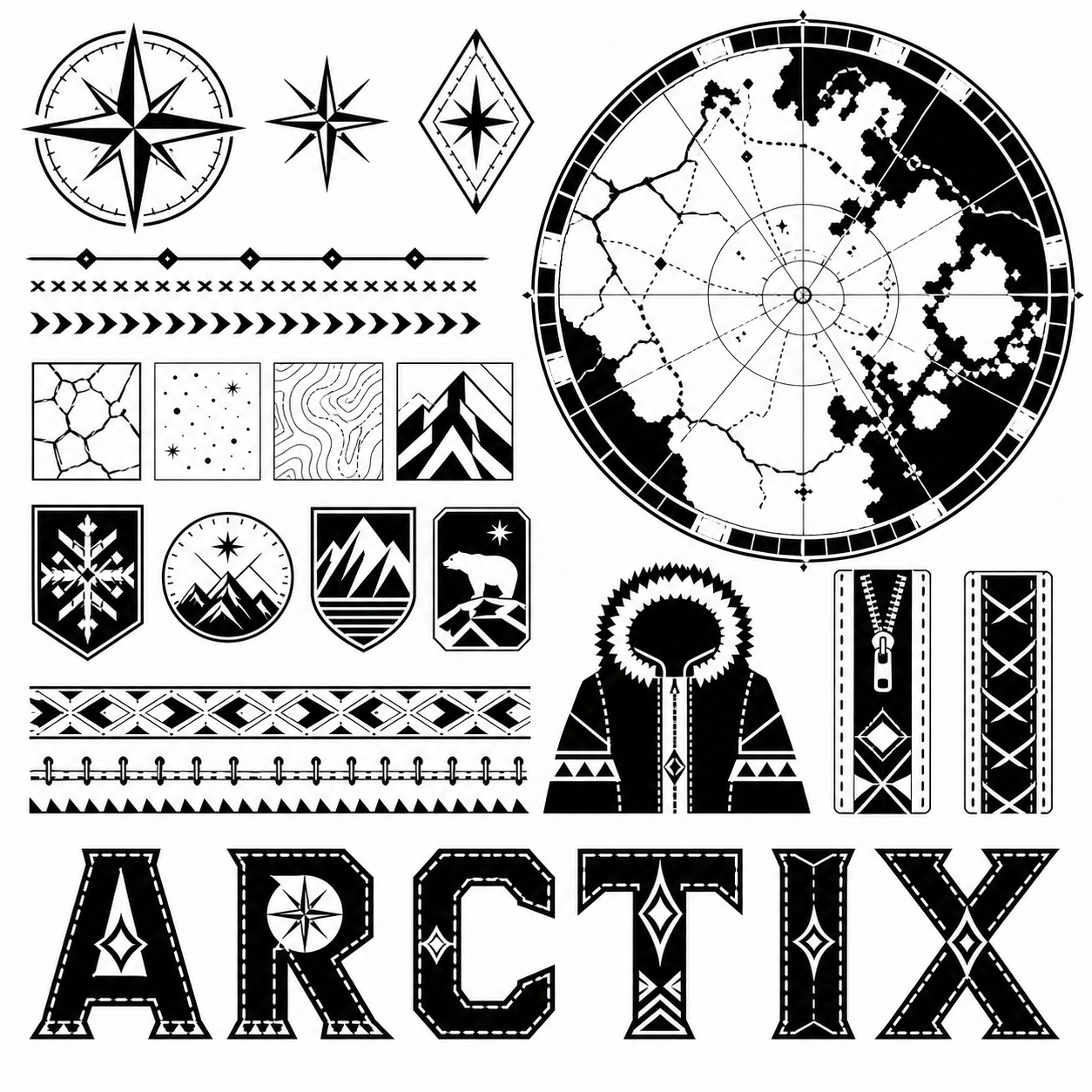 Planche inspiration noir et blanc expedition arctique