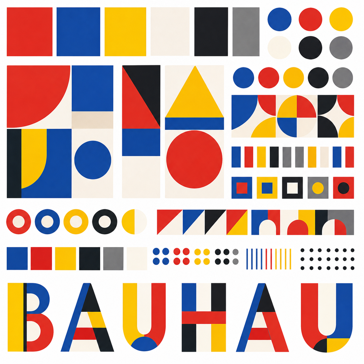 Planche inspiration couleur aire de jeu Bauhaus