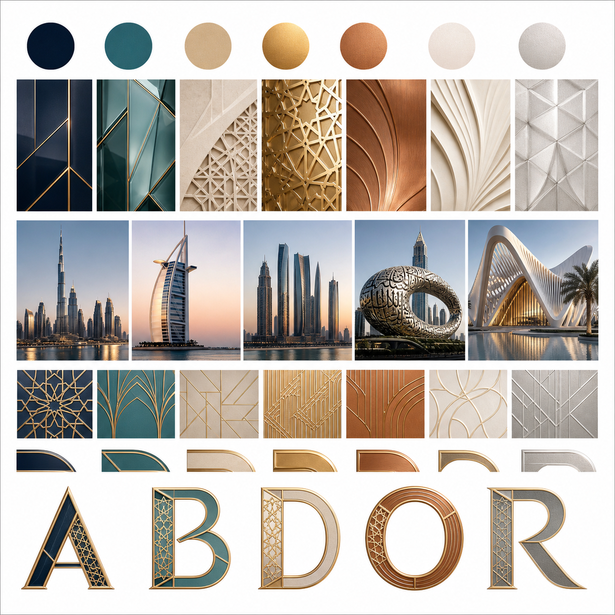Planche inspiration couleur Dubai
