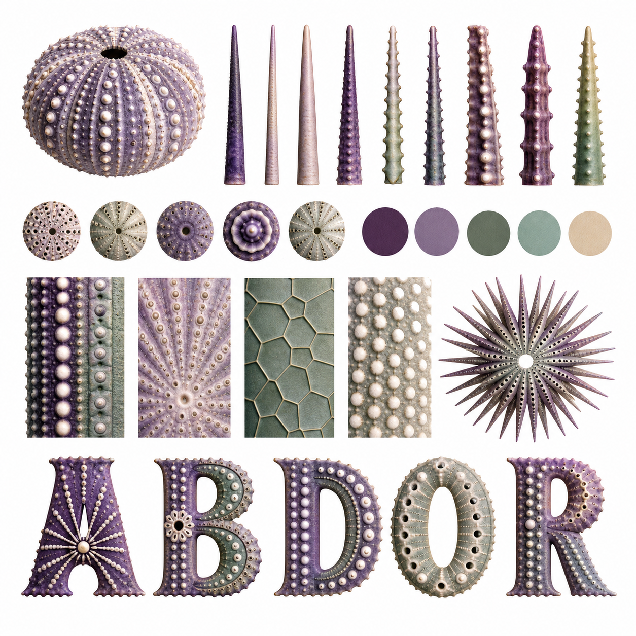 Planche inspiration couleur Histocidaris sea urchin