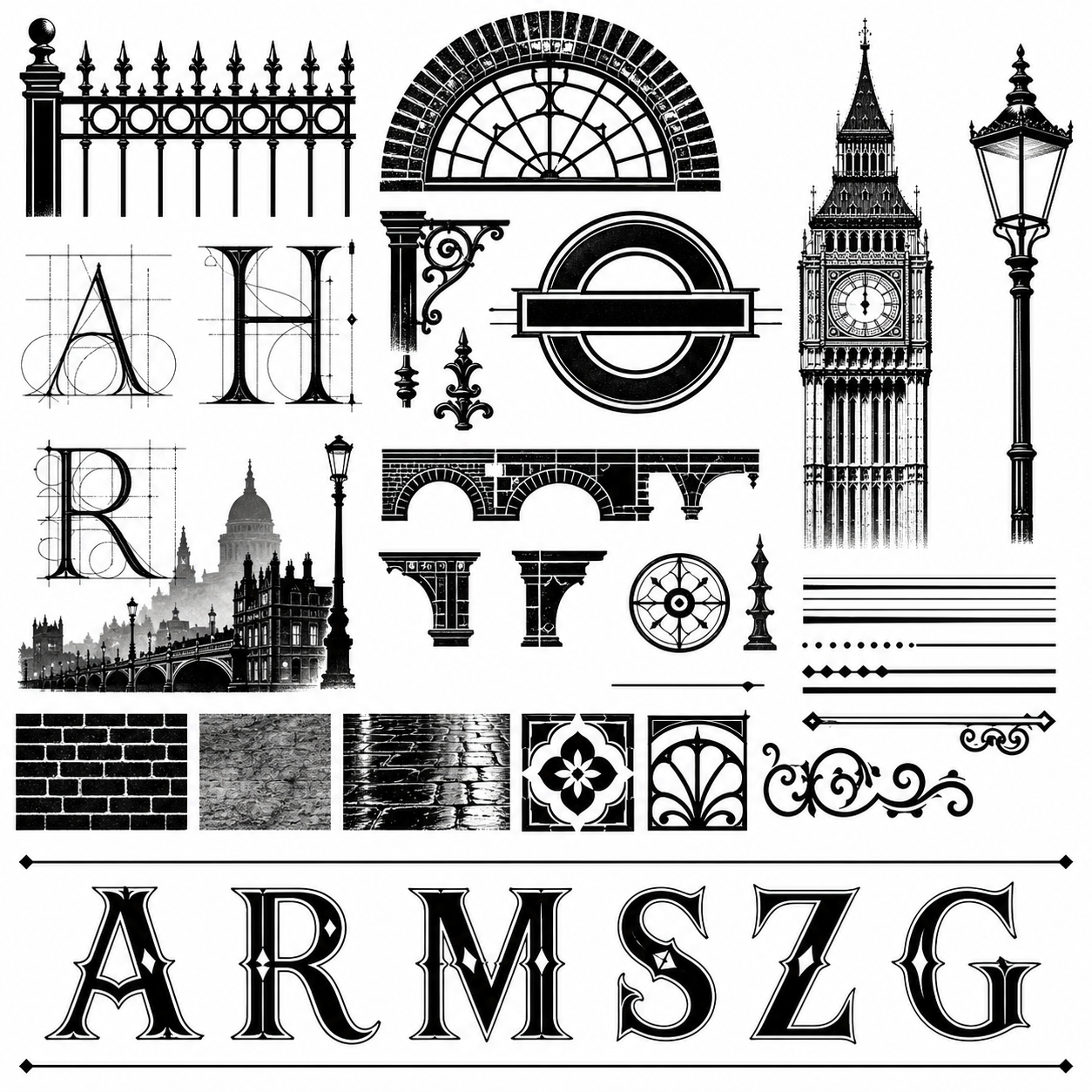Planche inspiration noir et blanc Londres