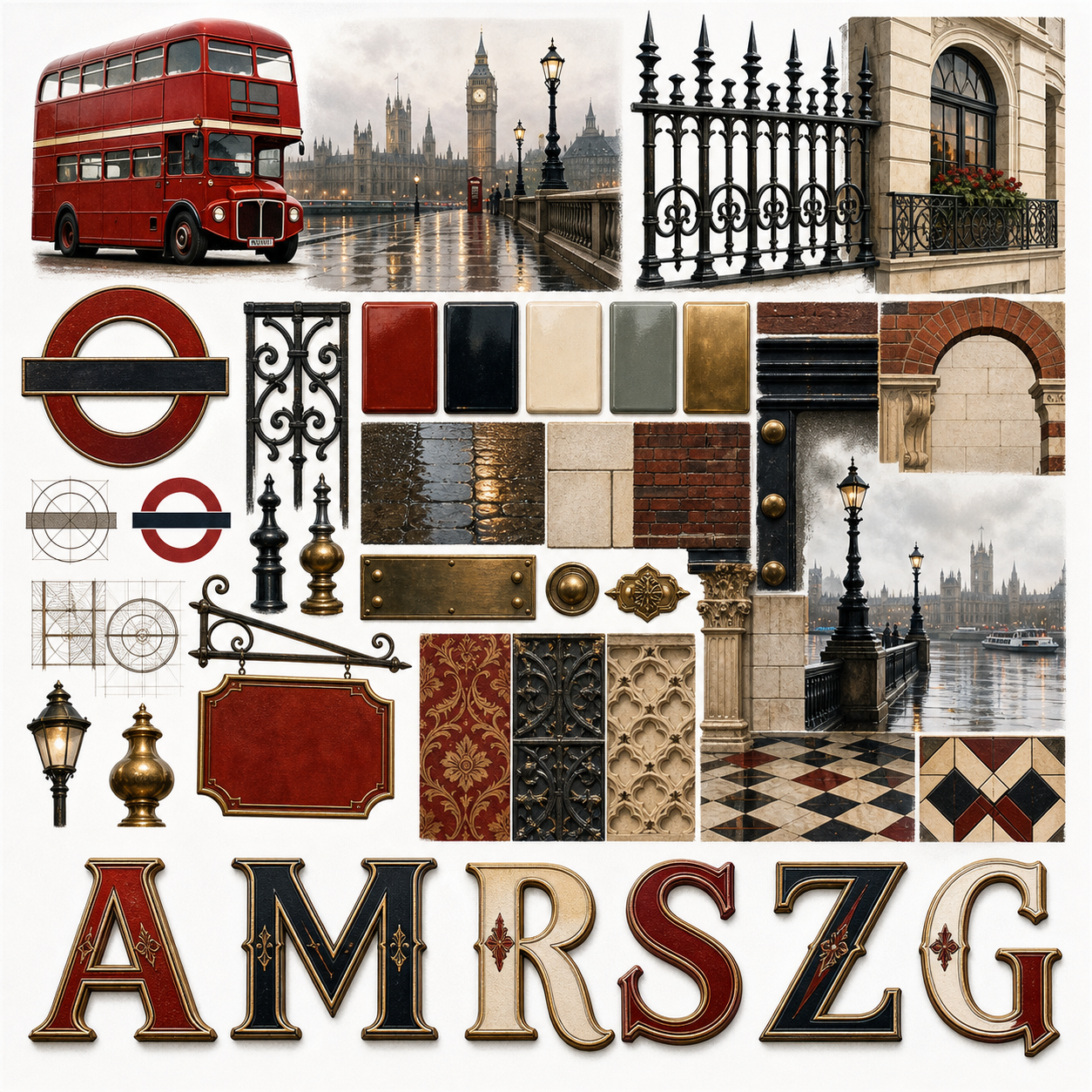 Planche inspiration couleur Londres