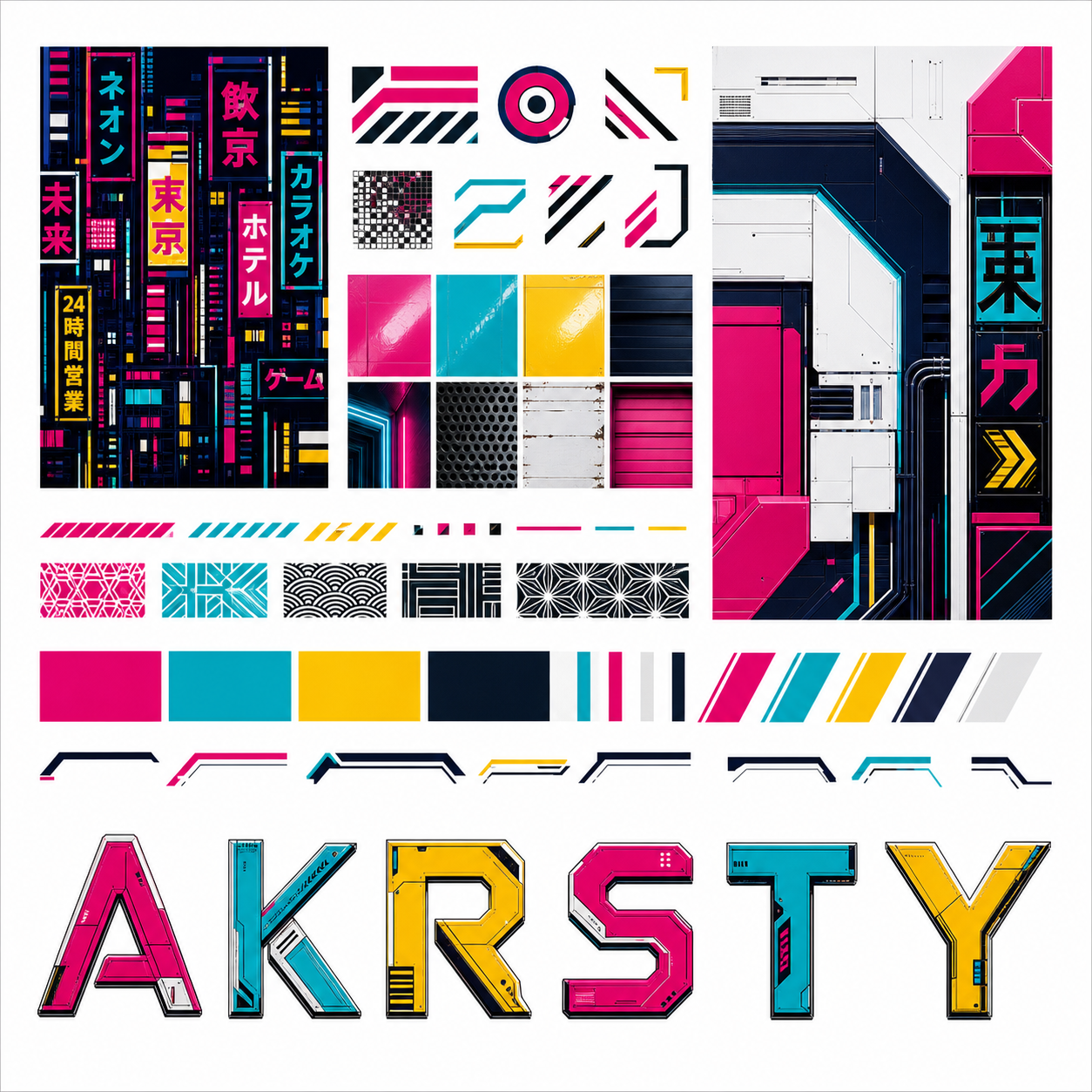 Planche inspiration couleur Neon Tokyo