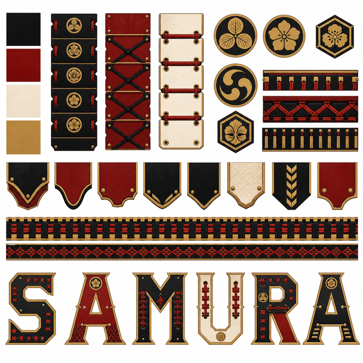 Planche inspiration couleur armure samourai
